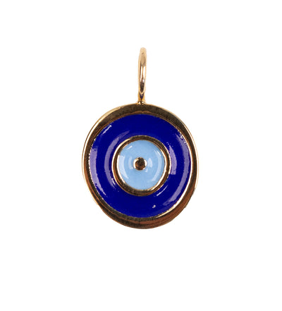 Large Gold Enamel Evil Eye Charm