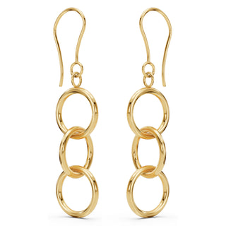 Medium Gold Round Drop Earrings