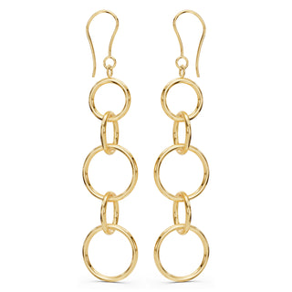 Large Gold Round Drop Earrings