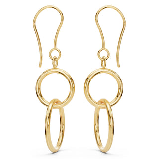 Small Gold Round Drop Earrings