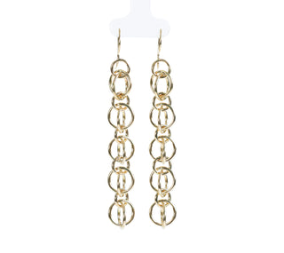 Large Gold Rain Chain Earrings