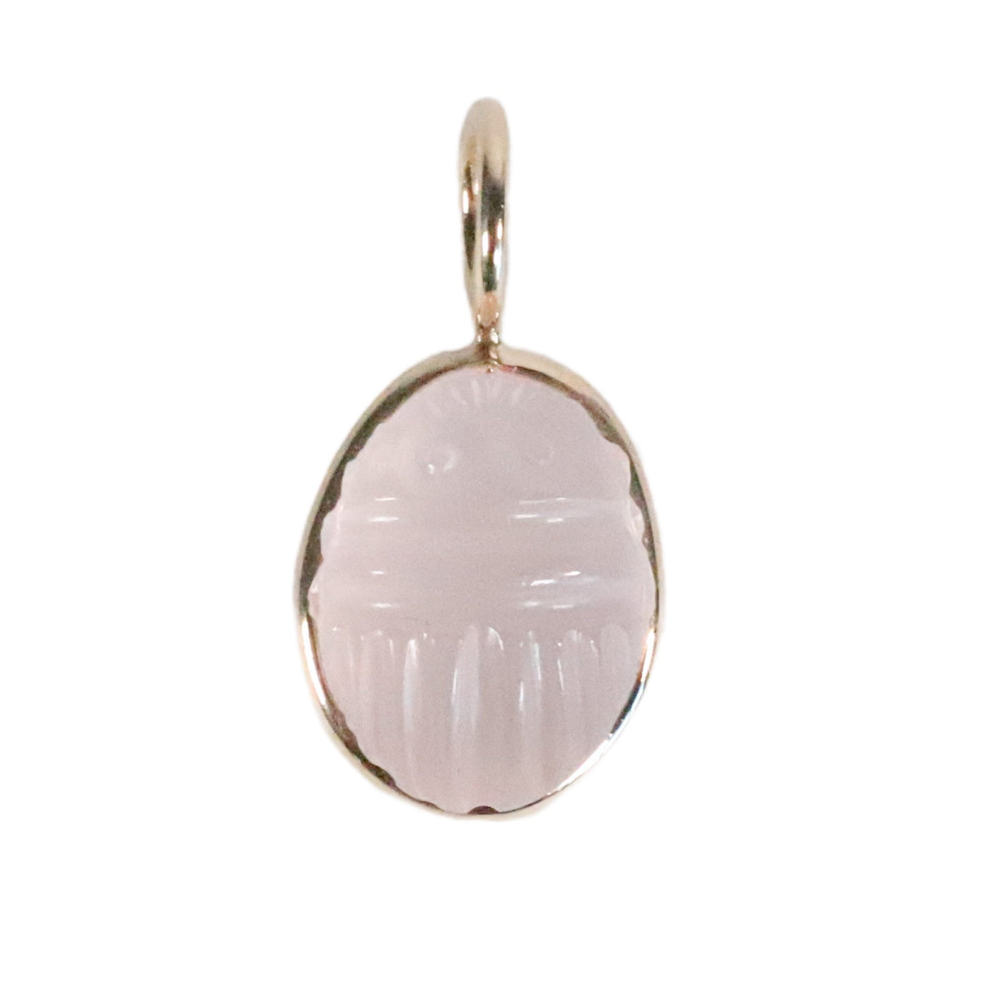 Carved Scarab Rose Quartz Elizabeth Stone