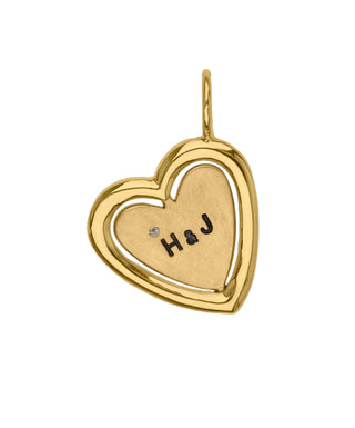 Initials Spinner Heart Charm