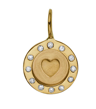 Raised Heart Round Charm