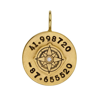 Gold Coordinates Round Charm