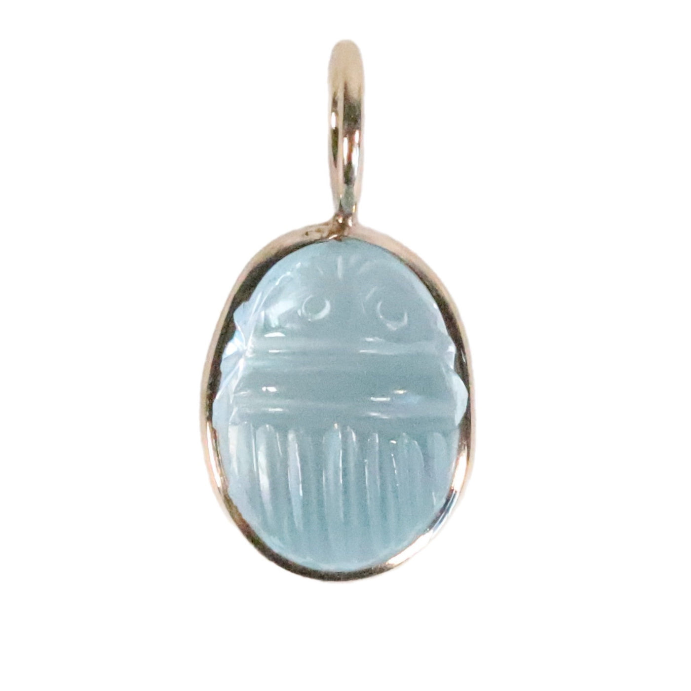 Carved Scarab Sky Blue Topaz Elizabeth Stone