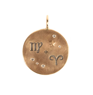 Yellow Gold Zodiac Round Charm