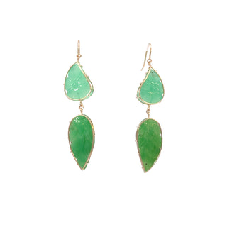 Small and Large Chrysoprase Elizabeth Stone Earrings