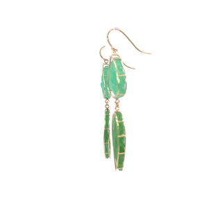 Small and Large Chrysoprase Elizabeth Stone Earrings