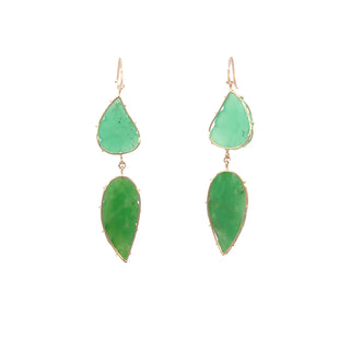 Small and Large Chrysoprase Elizabeth Stone Earrings