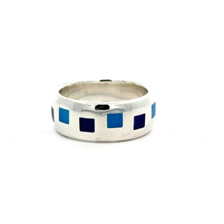 8mm Square Pattern Enamel Ring