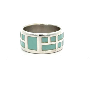 10mm Geometric Pattern Enamel Ring