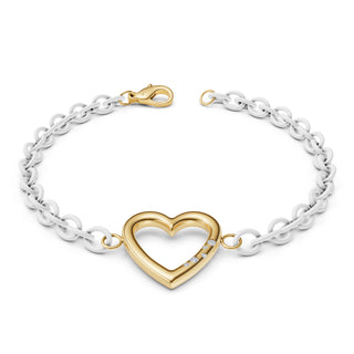 3.8mm Stainless Steel Pearl White Heart Chain Bracelet