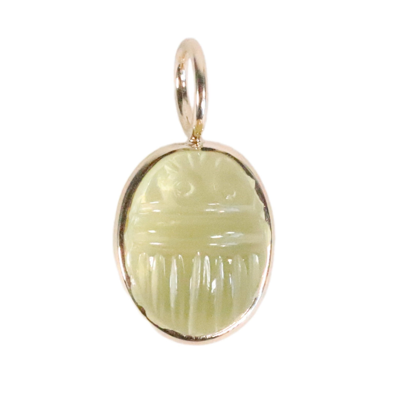 Carved Scarab Lemon Quartz Elizabeth Stone