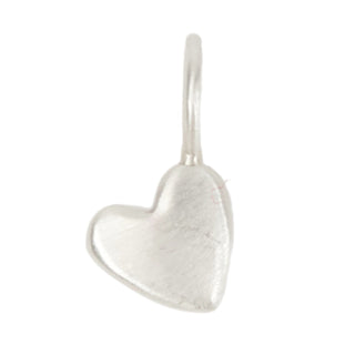 Silver Brushed Puffy Heart