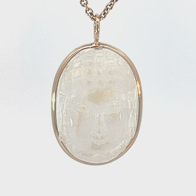 37.14ct Carved Buddha Moonstone Elizabeth Stone