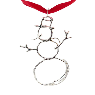 Silver Snowman Ornament