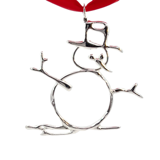 Silver Snowman Ornament