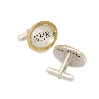 Oval Monogram and Date Cufflinks