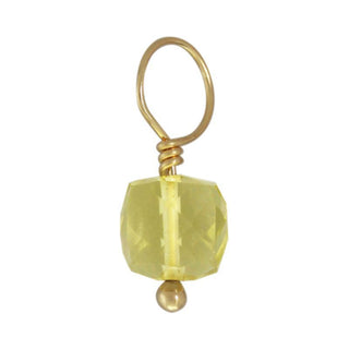 Lemon Citrine Faceted Cube Gemstone