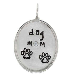 Dog Mom Oval Charm