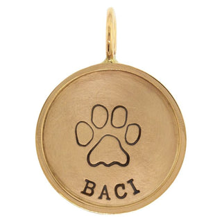 Gold Pet Name Round Charm