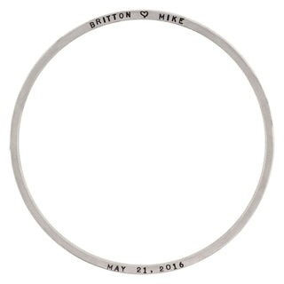 Couples Name And Date Flat Bangle