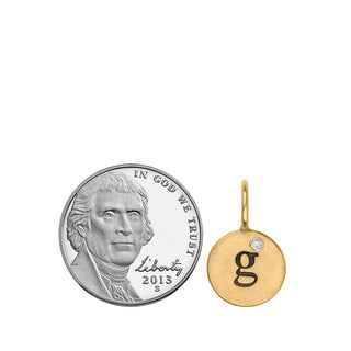 Gold Single Initial Round Charm