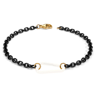 3.8mm Stainless Steel Black Chain Hinge Bracelet