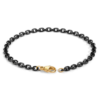 3.8mm Stainless Steel Black Chain Bracelet