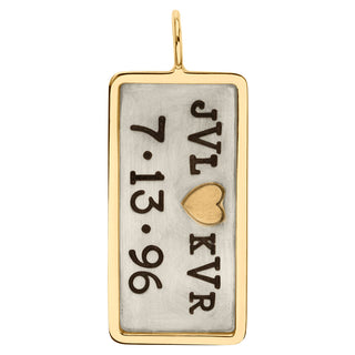 Double Monogram And Date ID Tag