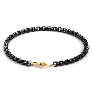 4mm Stainless Steel Black Chain Bracelet