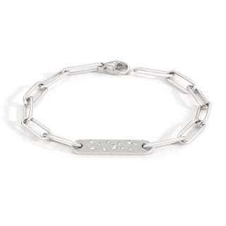 5.2mm Silver Diamond Flat Bar Bracelet