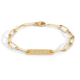 5.2mm Gold Diamond Flat Bar Bracelet