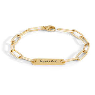 5.2mm Gold Grateful Flat Bar Bracelet