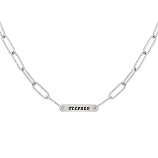 5.2mm Silver Name Flat Bar Chain