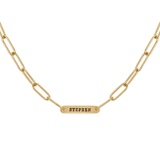 5.2mm Gold Name Flat Bar Chain