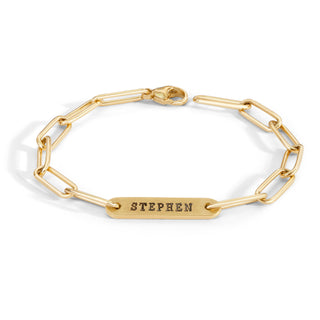 5.2mm Gold Name Flat Bar Bracelet