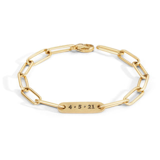 5.2mm Gold Date Flat Bar Bracelet