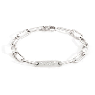 5.2mm Silver Diamond Flat Bar Bracelet