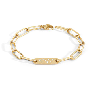 5.2mm Gold Diamond Flat Bar Bracelet