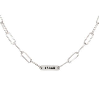 5.2mm Silver Name Flat Bar Chain