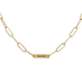 5.2mm Gold Name Flat Bar Chain