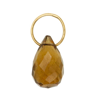 Whiskey Quartz High Faceted Drop Gemstone