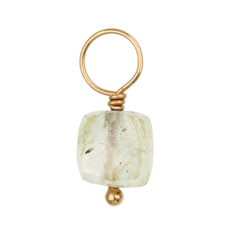 Gold Rutilated Quartz Faceted Cube Gemstone