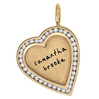 Name and Date Channel Set Heart Charm