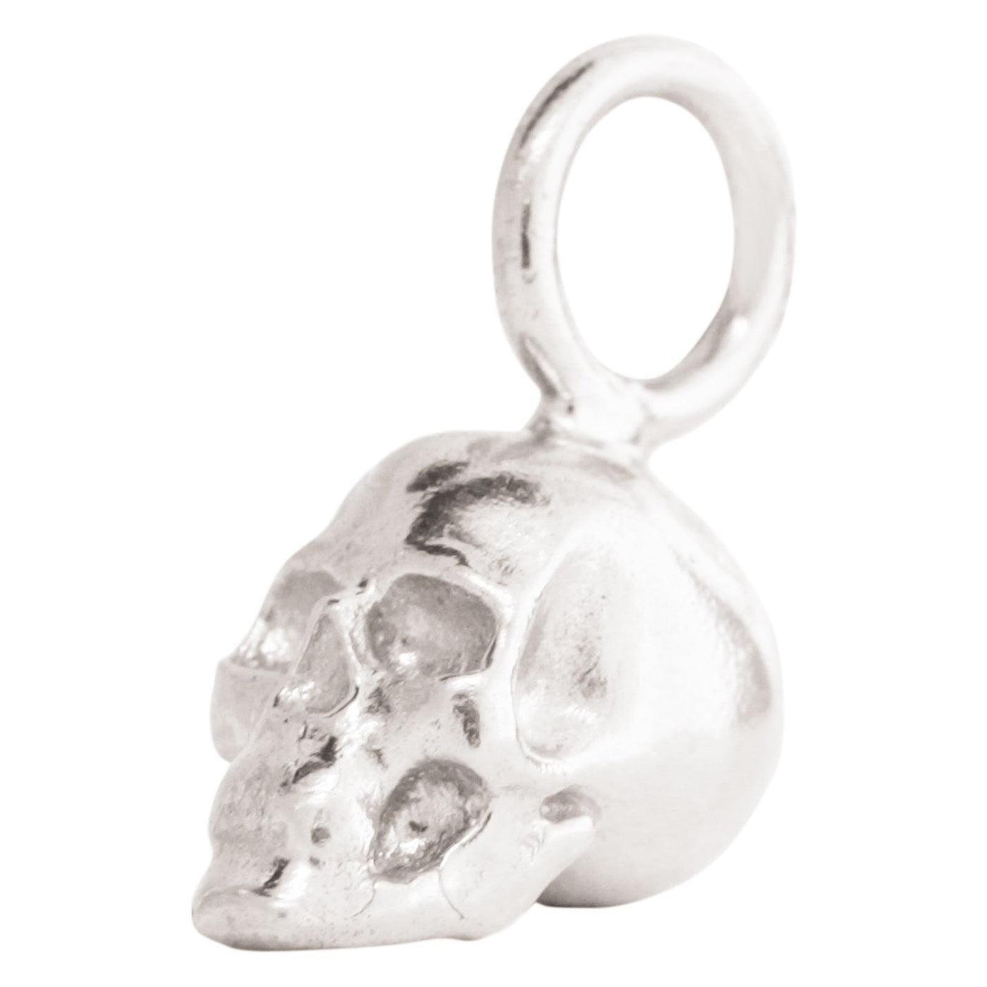 Silver Polished Skull Charm