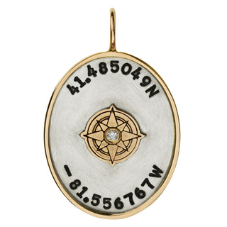 Latitude And Longitude Oval Charm