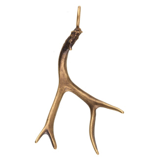 Large Gold Patina Antler Sculptural Charm