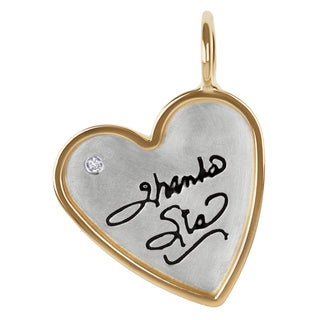 Handwritten Message Heart Charm